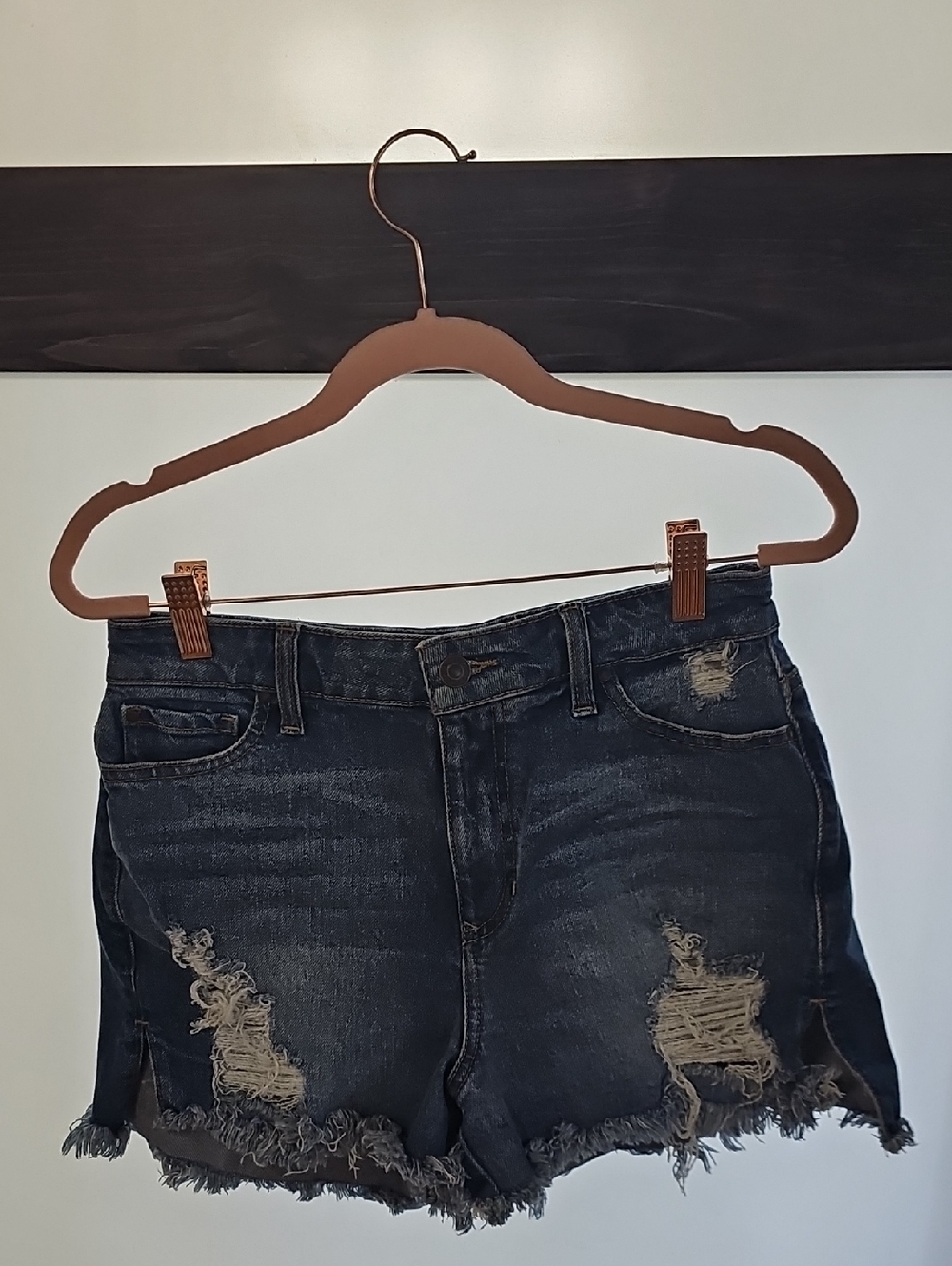 Guess Distressed Dark Blue Denim Jean Shorts